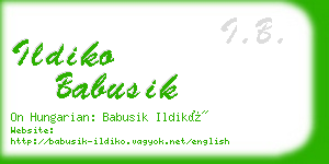 ildiko babusik business card